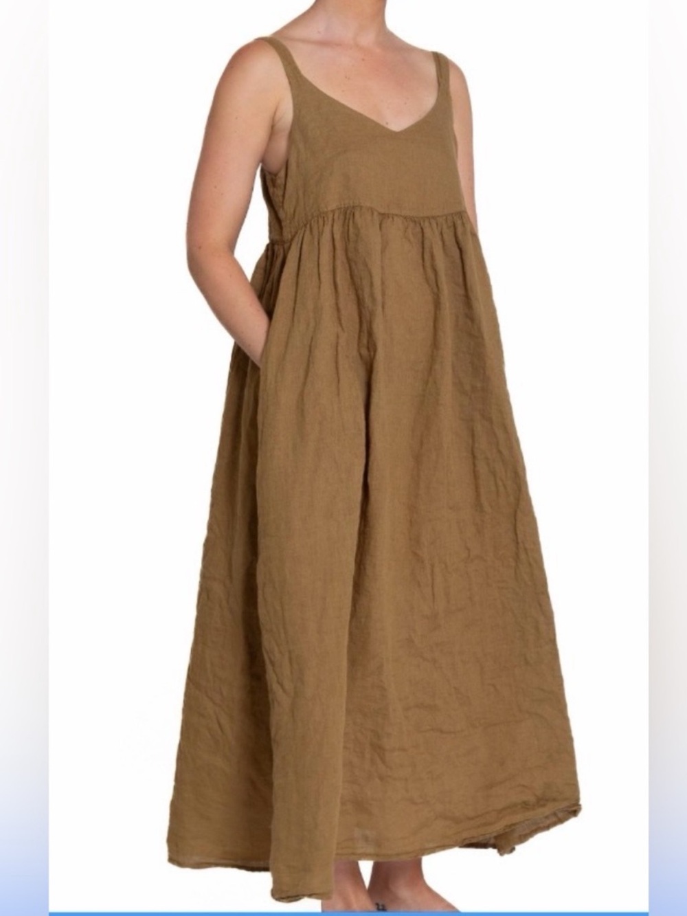 CP Shades Linen Violette Alloy Color Maxi Dress Size S